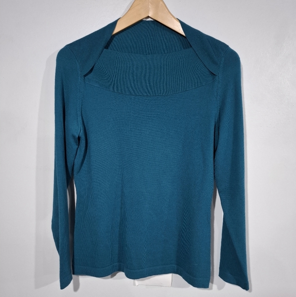 Banana Republic Women’s Wool Blend Small SweaterTeal Queen Anne Neck